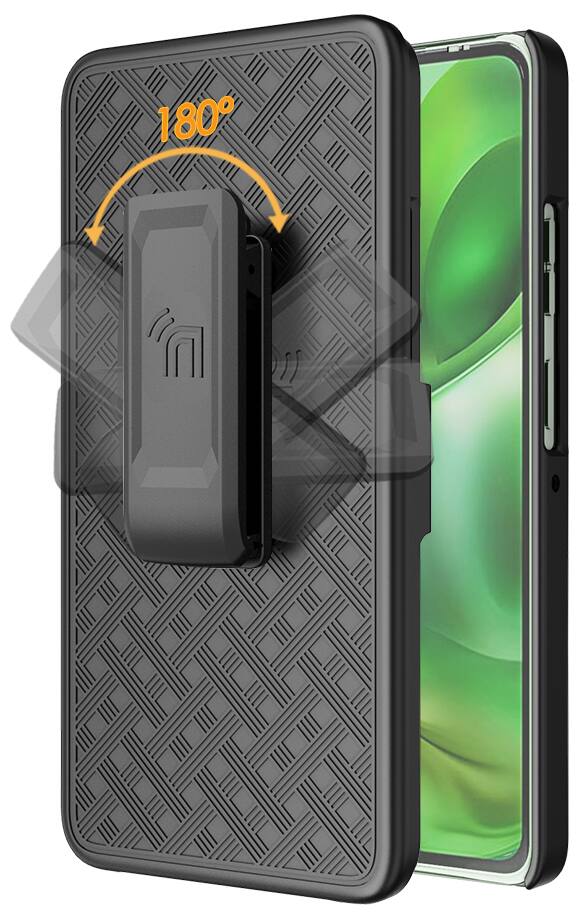 Alt View 5. Nakedcellphone - Combo for Motorola Moto G Power 5G 2025 Phone - Slim Case and Belt Clip Holster - Black.