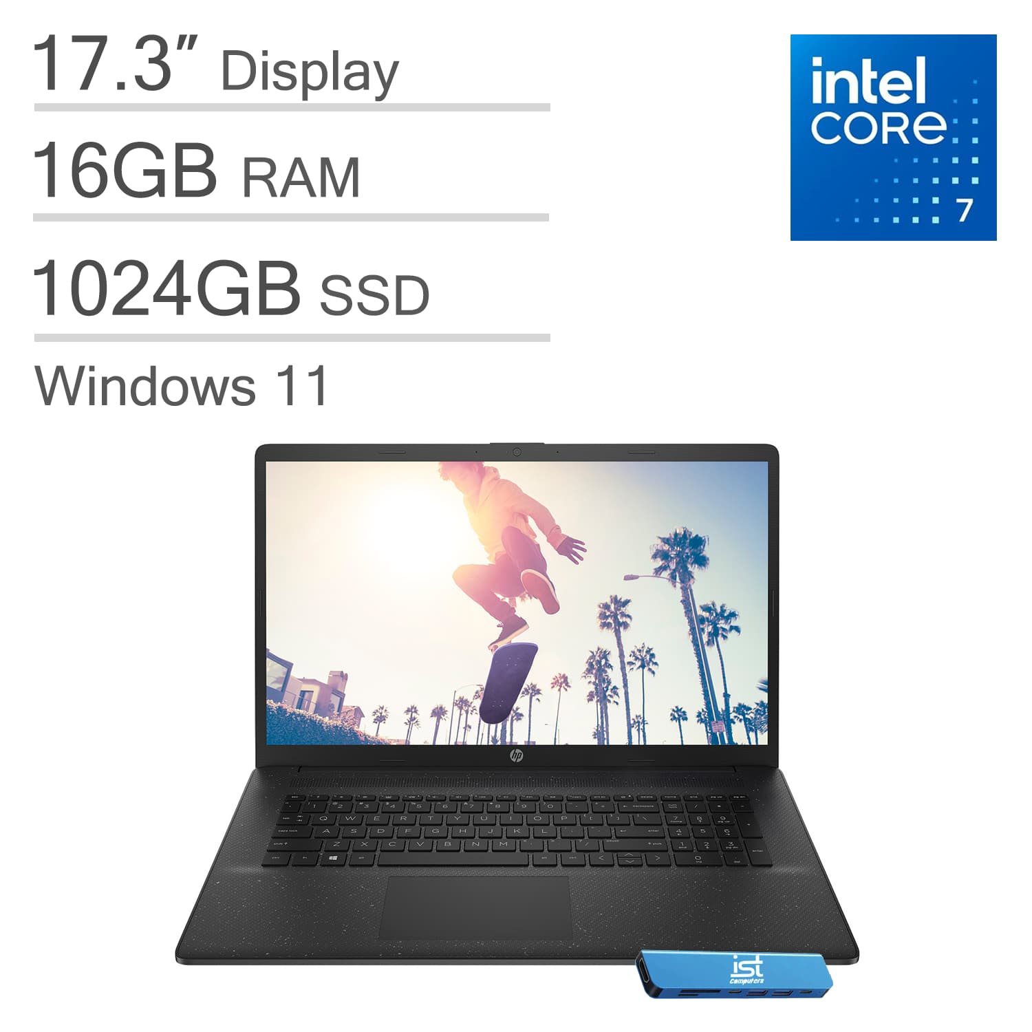 HP - 17.3" Full HD Laptop - Intel Core 7-150U - 16GB Memory - 1TB SSD - Natural Silver