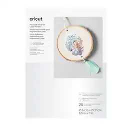 Cricut - 8.5" x 11" White Printable Vinyl Sheets 25 Count