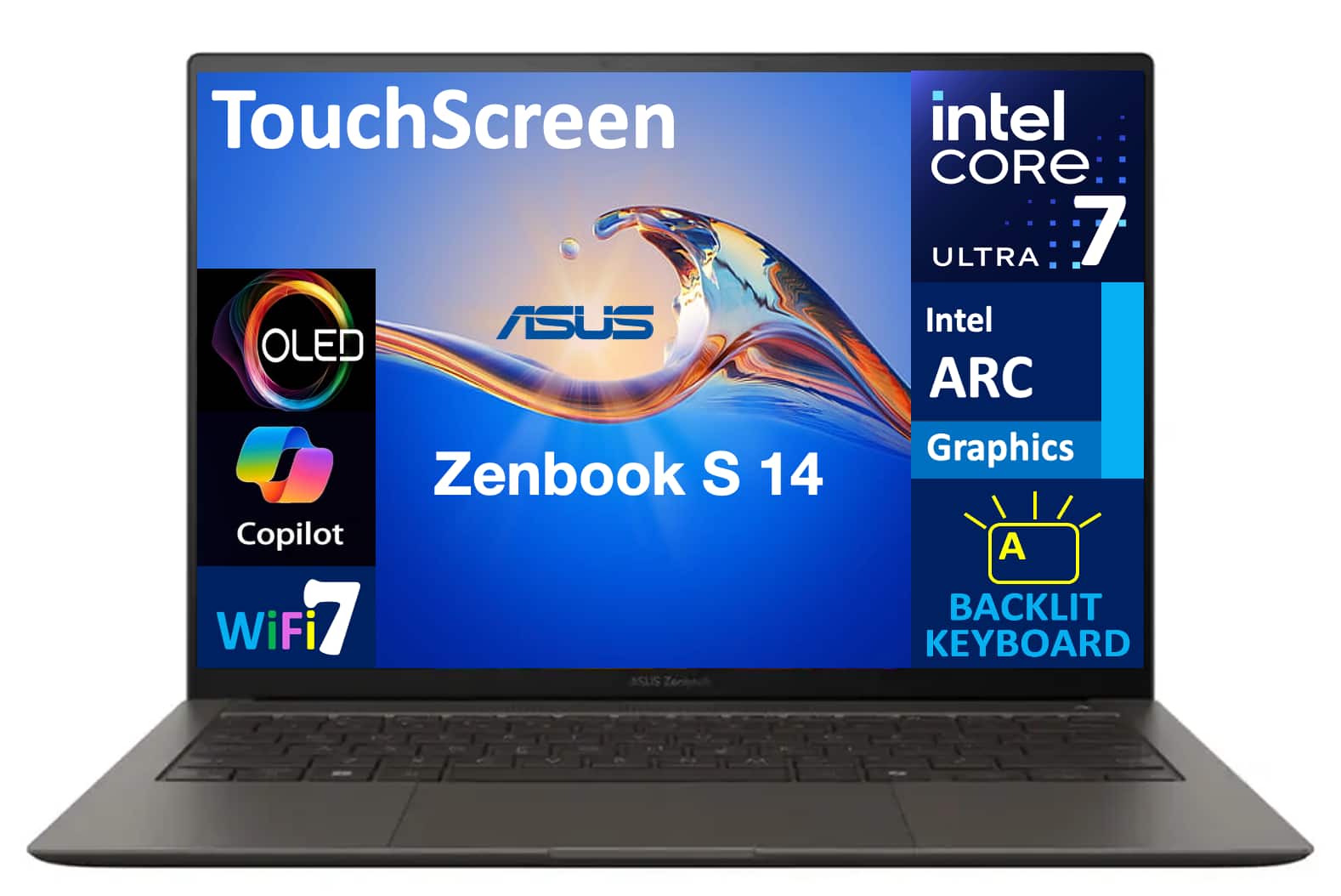 ASUS Zenbook S 14 Laptop (Ultra 7 258V, 32GB, 1TB PCIe SSD, 14.0