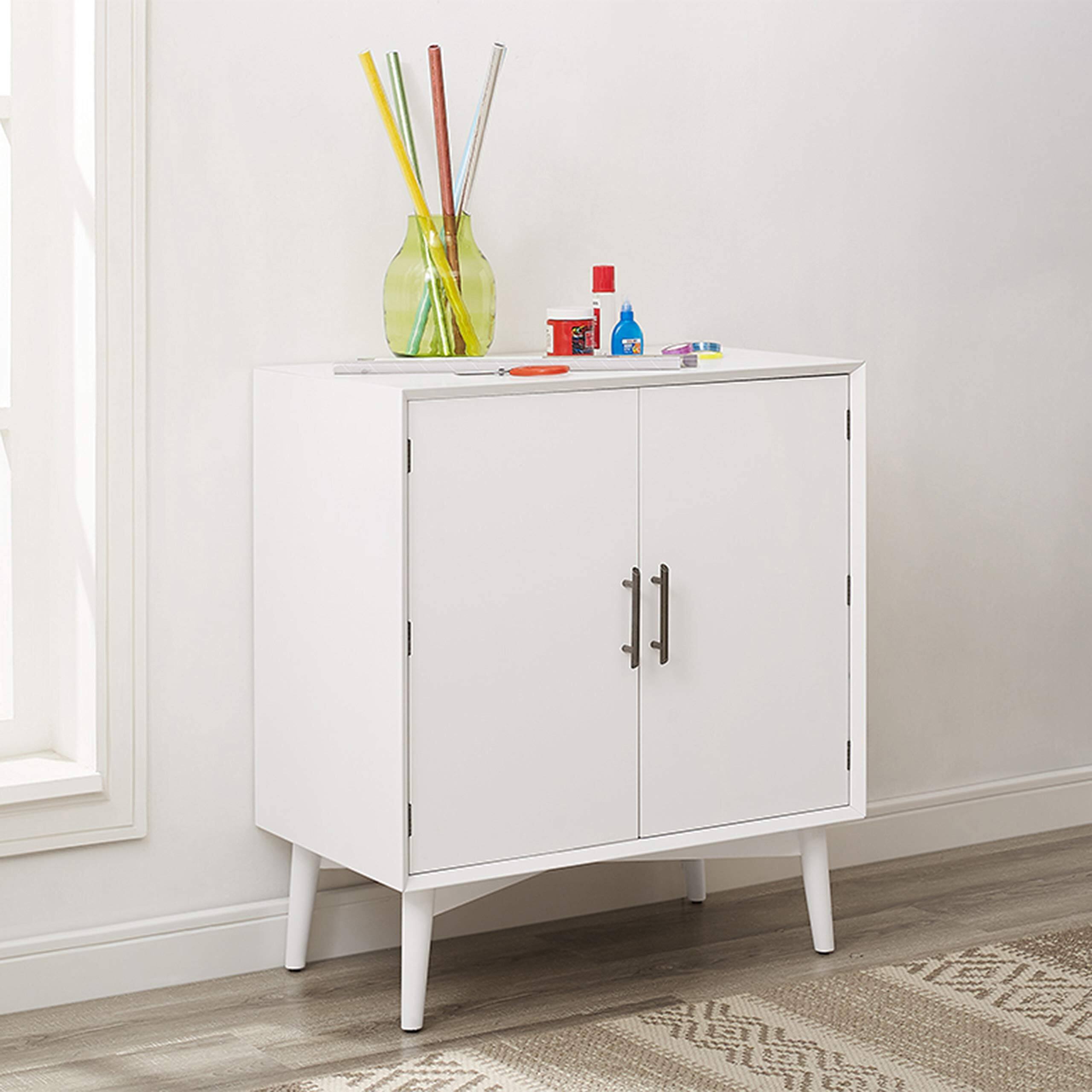 Alt View 4. Crosley Furniture - Landon Bar Cabinet - White.