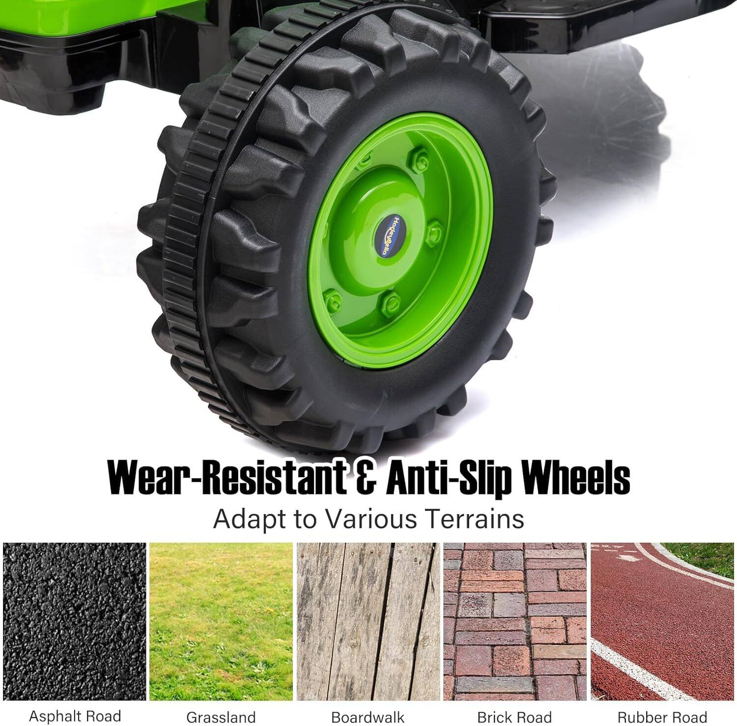 Wear-Resistant & Anti-Slip Wheels  
Adapt to Various Terrains  

Asphalt Road  
Grassland  
Boardwalk  
Brick Road  
Rubber Road