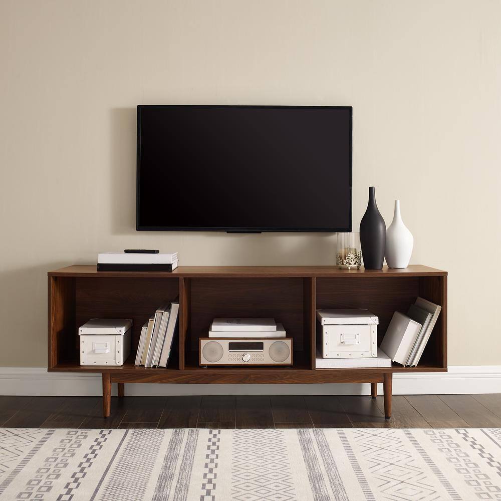 Alt View 8. Crosley Furniture - Liam Large Record Player Stand With Vinyl Storage - Walnut.