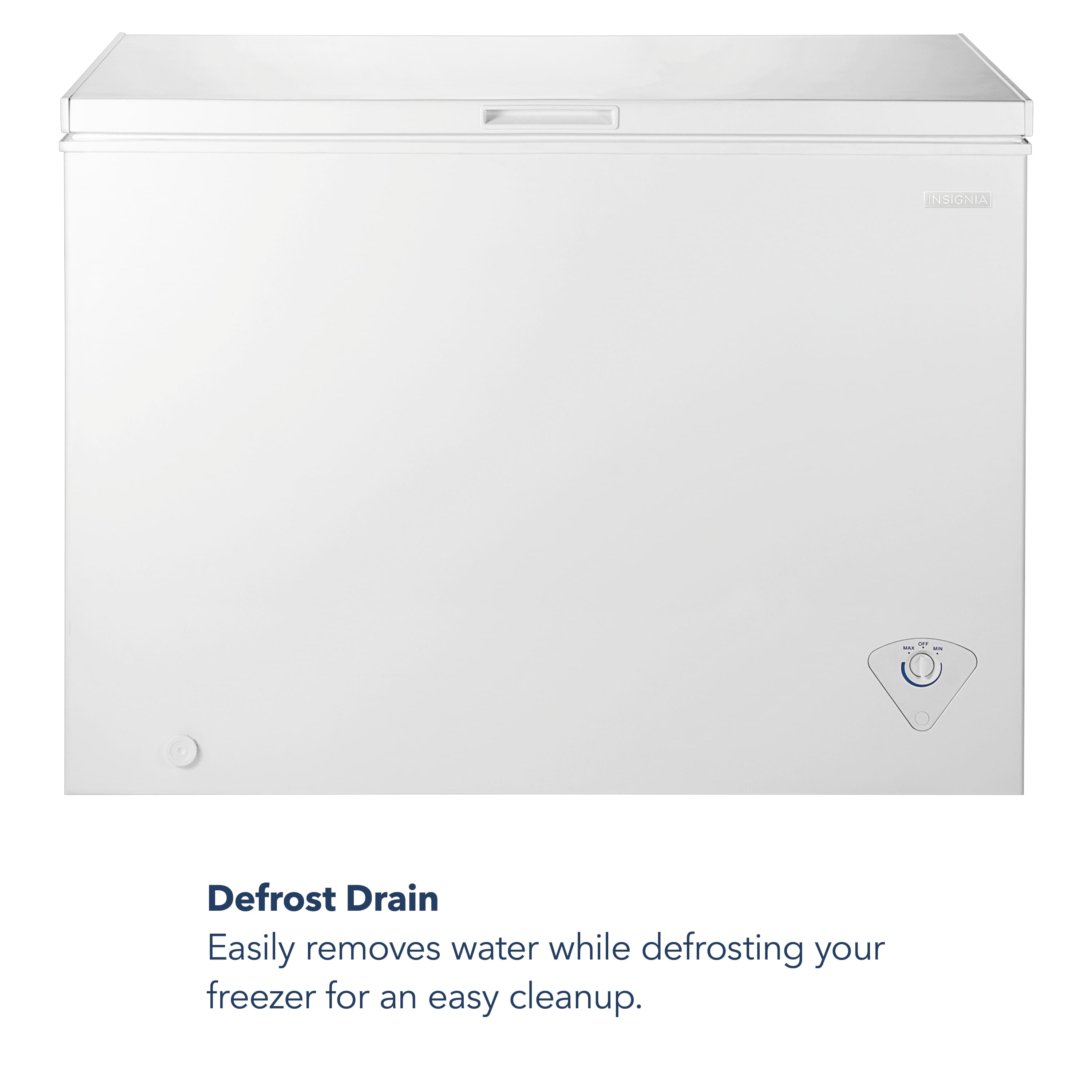 Defrost Drain - Easily removes water while defrosting your freezer for an easy cleanup.