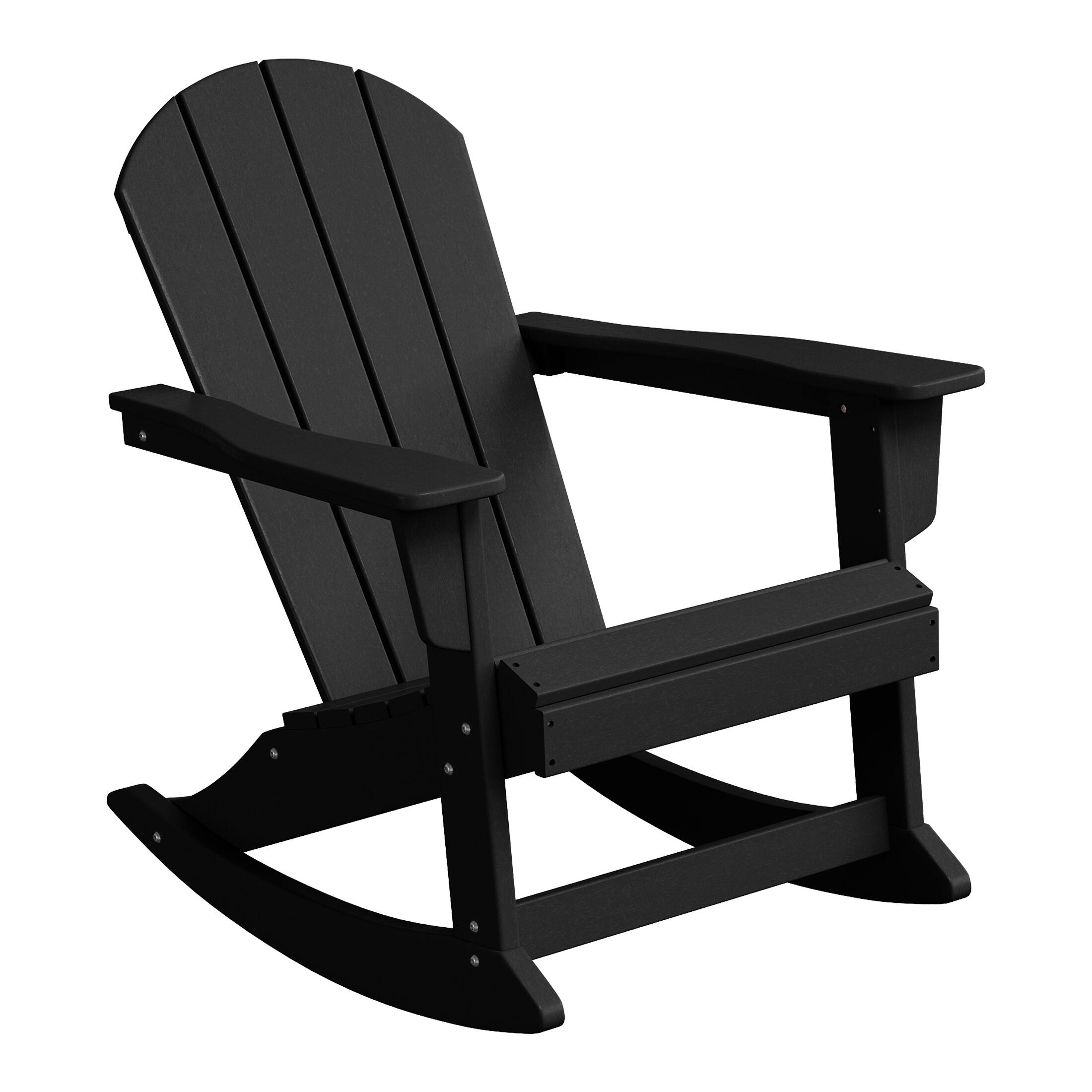 Left. WestinTrends - WestinTrends Malibu Outdoor / Patio Poly Adirondack rocking chair - Black.