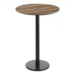 Emma + Oliver - PureShield Tabletop with Seam-Free Surface Innovation and Bar Height Base - Natural/Black Base