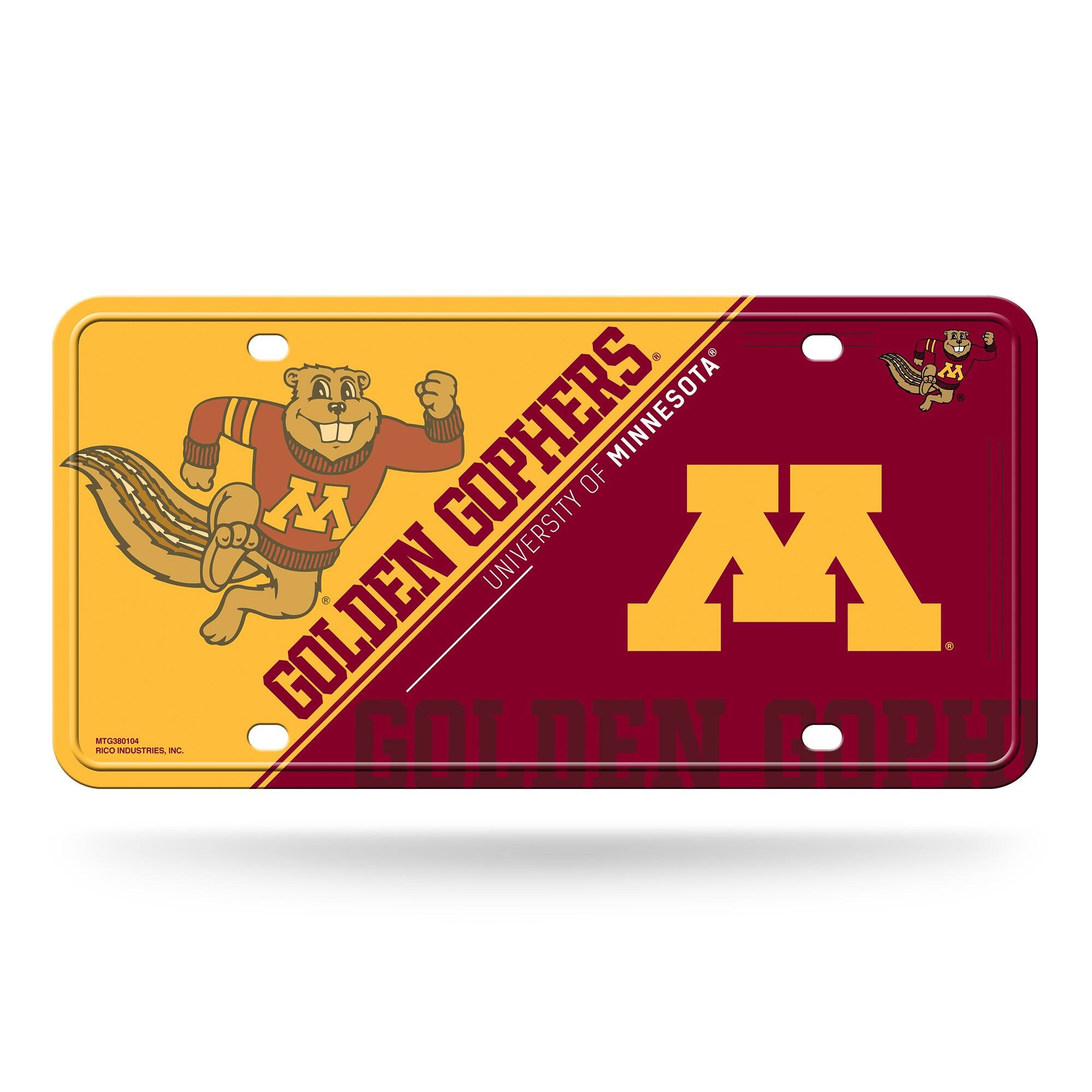 Minnesota Golden Gophers Multi-Color Standard 12x6 Metal License Plate Auto Tag