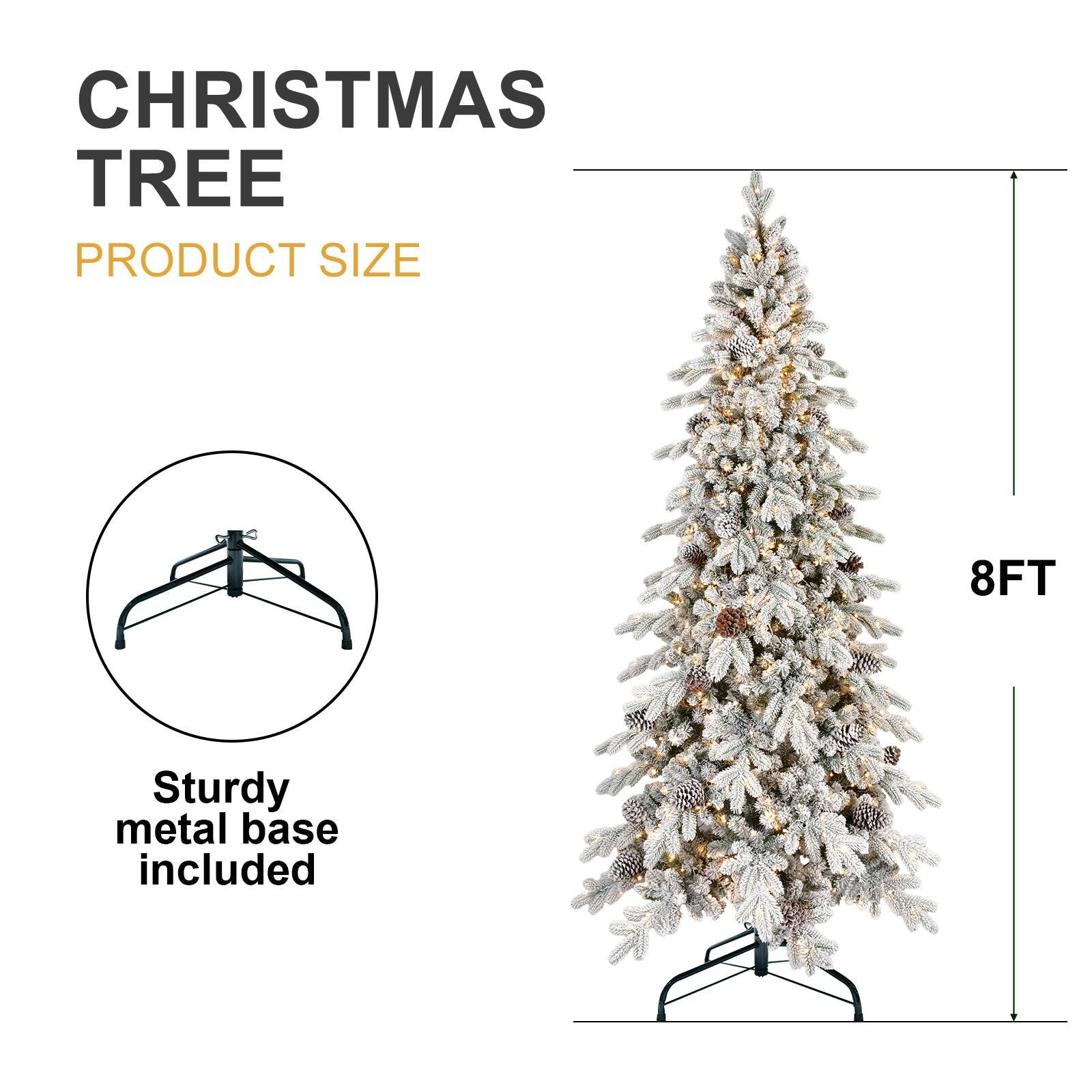 CHRISTMAS TREE  
PRODUCT SIZE  

Sturdy metal base included  

8FT