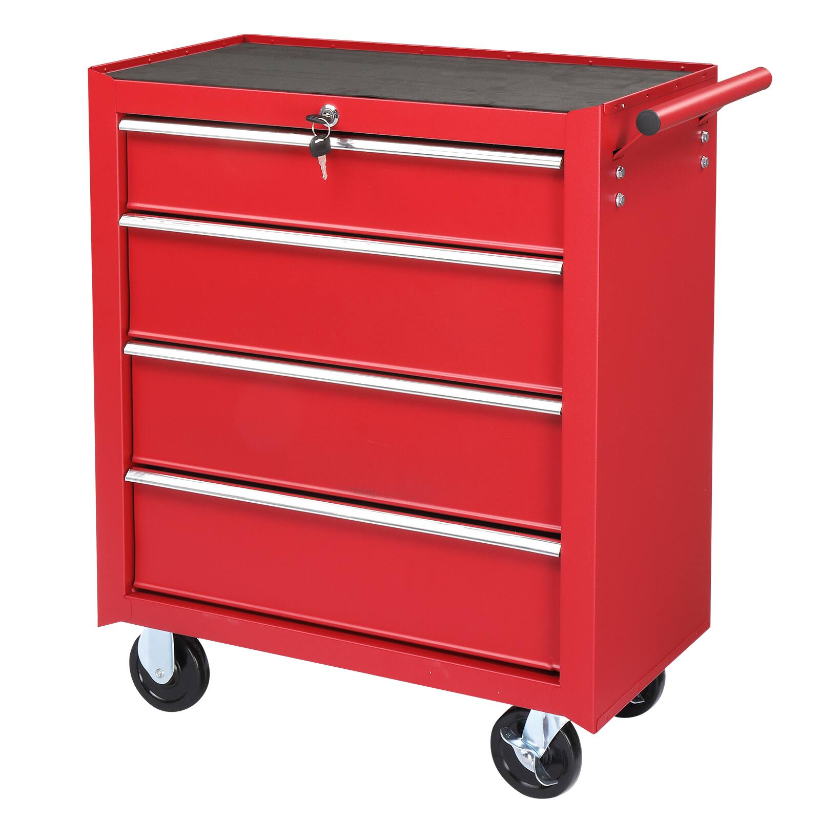 Alt View 2. Winado - 4-Drawer Rolling Tool Chest with Lock&Key & Drawer Liners Tool Storage Cabinet - Red.