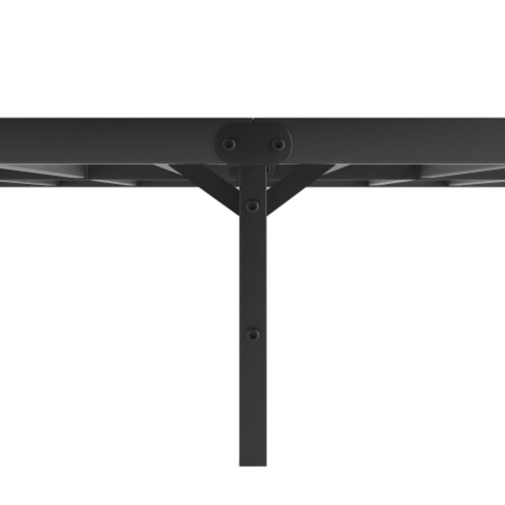 Alt View 2. LUCKY ONE - Full Size Metal Platform Bed frame with Headboard, Sturdy Metal Frame - Black.