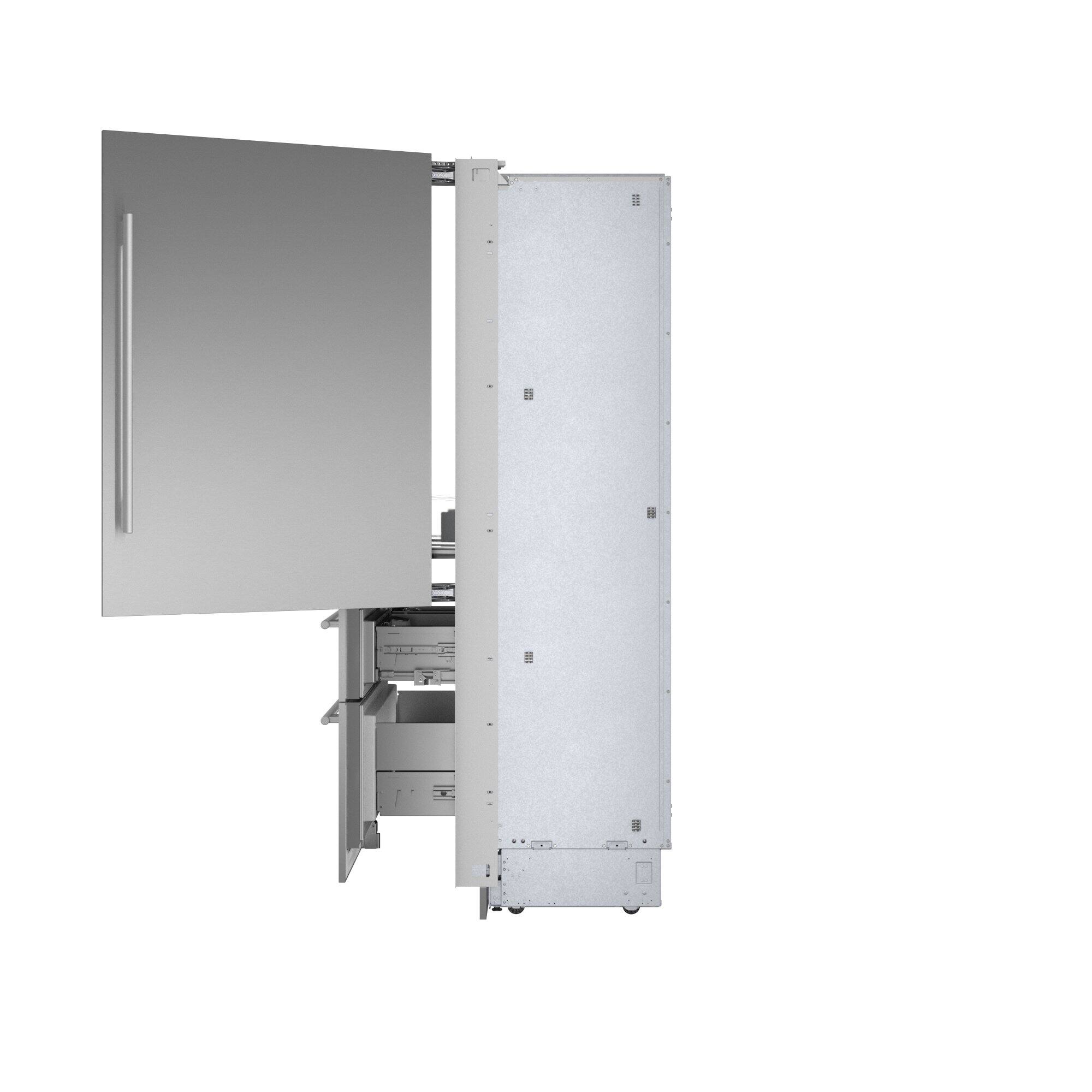 Left. Thermador - Freedom Collection 18.8 Cu. Ft. Bottom Freezer Built-in Smart Refrigerator with Masterpiece Series Handles - Stainless Steel.