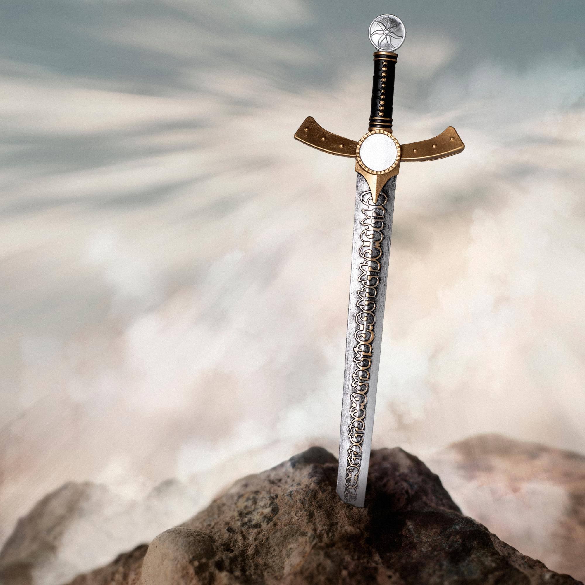 Alt View 10. Underwraps - Inscription Gold & Silver Sword 30 Inch Foam Adult Costume Accessory - Silver.