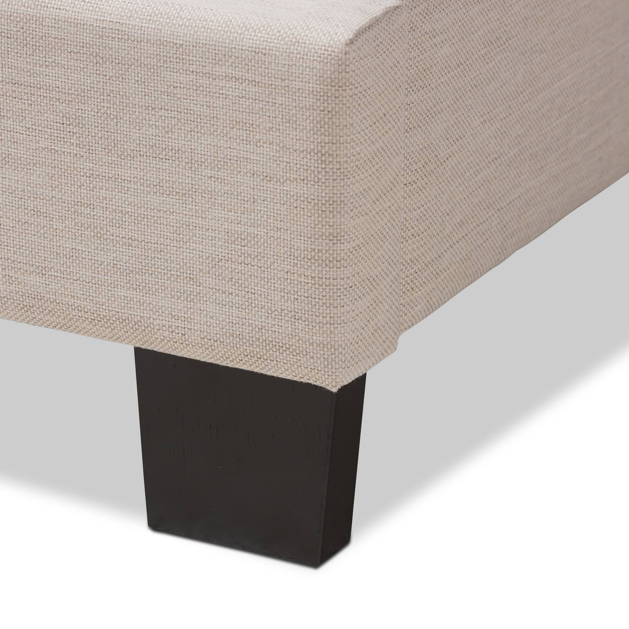 Alt View 1. Baxton Studio - Odette Modern and Contemporary Fabric Upholstered Bed - Light Beige.