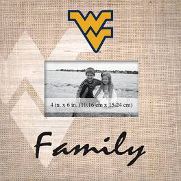 Fan Creations - West Virginia Mountaineers 10'' x 10'' Burlap Pattern Frame - Multicolor