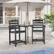Left. Decksplore - 2-Pack HDPE Tall Chairs with Connecting Tray & Patio Footrest All-Weather Outdoor Use - Grey.