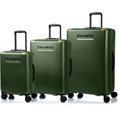 Champs Luxe II collection 3 piece Hardside Luggage set Green S1043 Champs Luxe II collection 3 piece Hardside Luggage set Green S1043