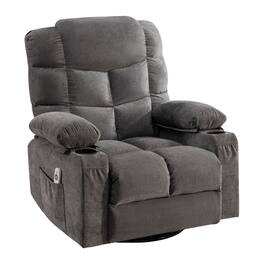 Boyel Living - Oversized Massage Rocker Recliner Chair Rocking Chairs for Adults with 2 Cup Holders and USB Charge - Gray