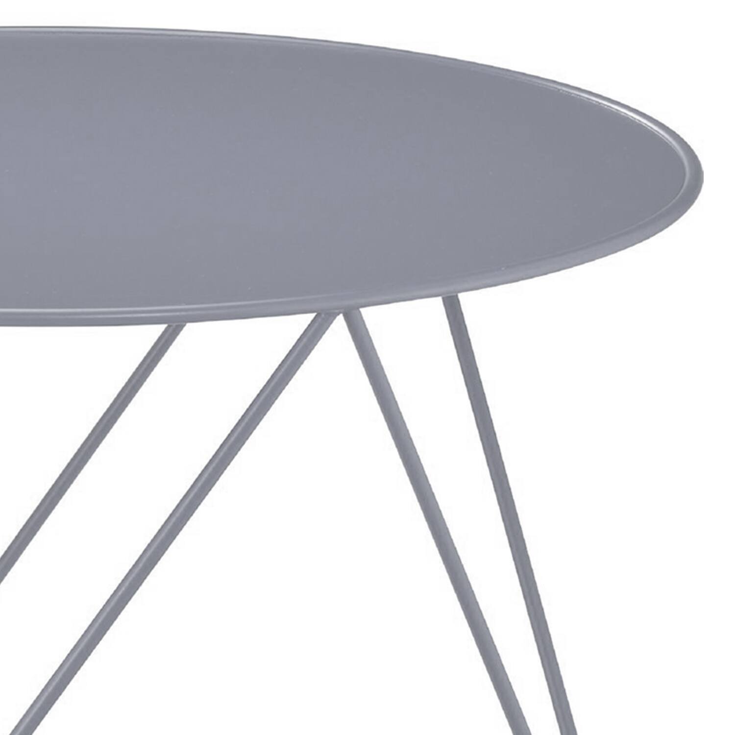 Alt View 2. Manhattan Lane - Accent Table with Open Geometric Base and Round Top - Gray.