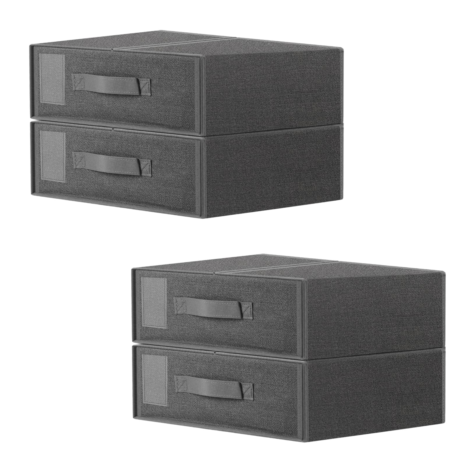 Oumilen - Gray Faux Linen Bed Sheet Storage Organizer, Set of 4 - Dark Gray price history on PriceWatchPro