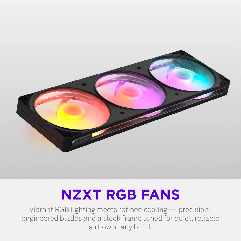 NZXT RGB FANS Vibrant RGB lighting meets refined cooling | precision-engineered blades and a sleek frame tuned for quiet, reliable airflow in any build.