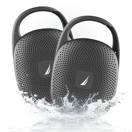 Nautica - Nayman SP700 Portable Bluetooth Speaker, Waterproof Portable Wireless Outdoor & Shower Speaker - Silver-2 Pk
