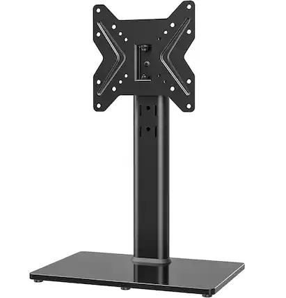 Front. FINEAK - Universal Swivel Tabletop TV Stand-19-43" TVs, Height & Angle Adjust - Black.