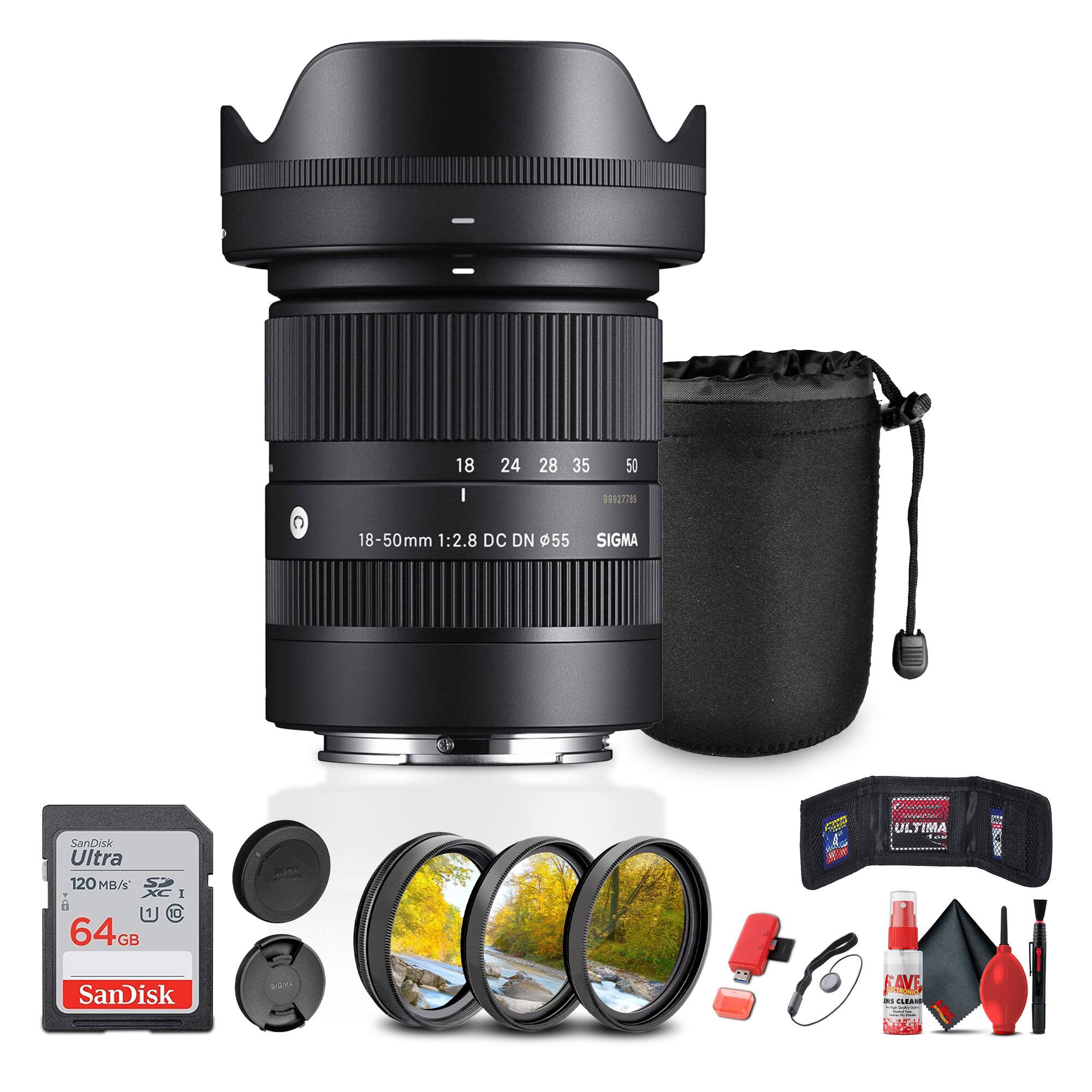 Sigma - 18-50mm f/2.8 DC DN Contemporary Lens for Sony E Bundle (International Version)
