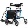 Costway - Rollator Walker with Seat Folding Walker with 8-inch Wheels Supports up to 350lbs - Blue