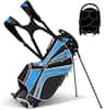 Front. Costway - Costway Golf Stand Cart Bag Club w/6 Way Divider Carry Organizer Pockets Storage Blue - Blue.