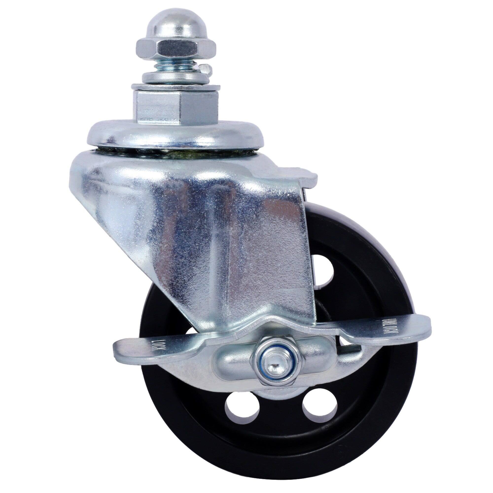 Alt View 3. Boyel Living - 4Pack 6000lb Capacity Heavy Duty Wheel Dolly Gray with Brakes Anti Slip Tire Mover - Gray.