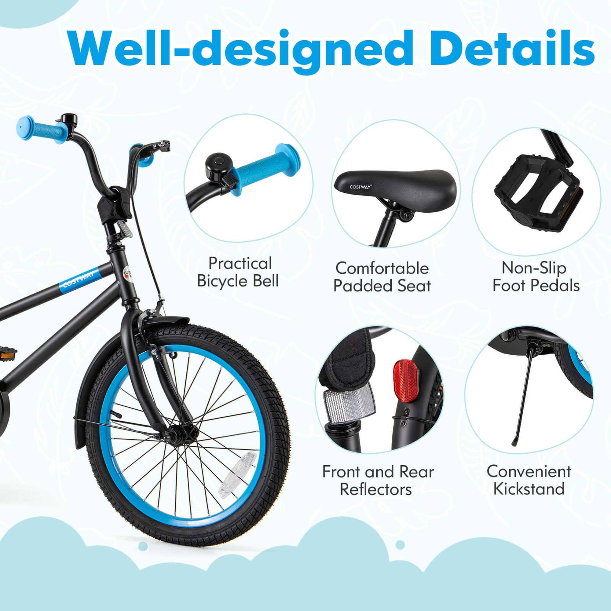 Well-designed Details

- Practical Bicycle Bell
- Comfortable Padded Seat
- Non-Slip Foot Pedals
- Front and Rear Reflectors
- Convenient Kickstand