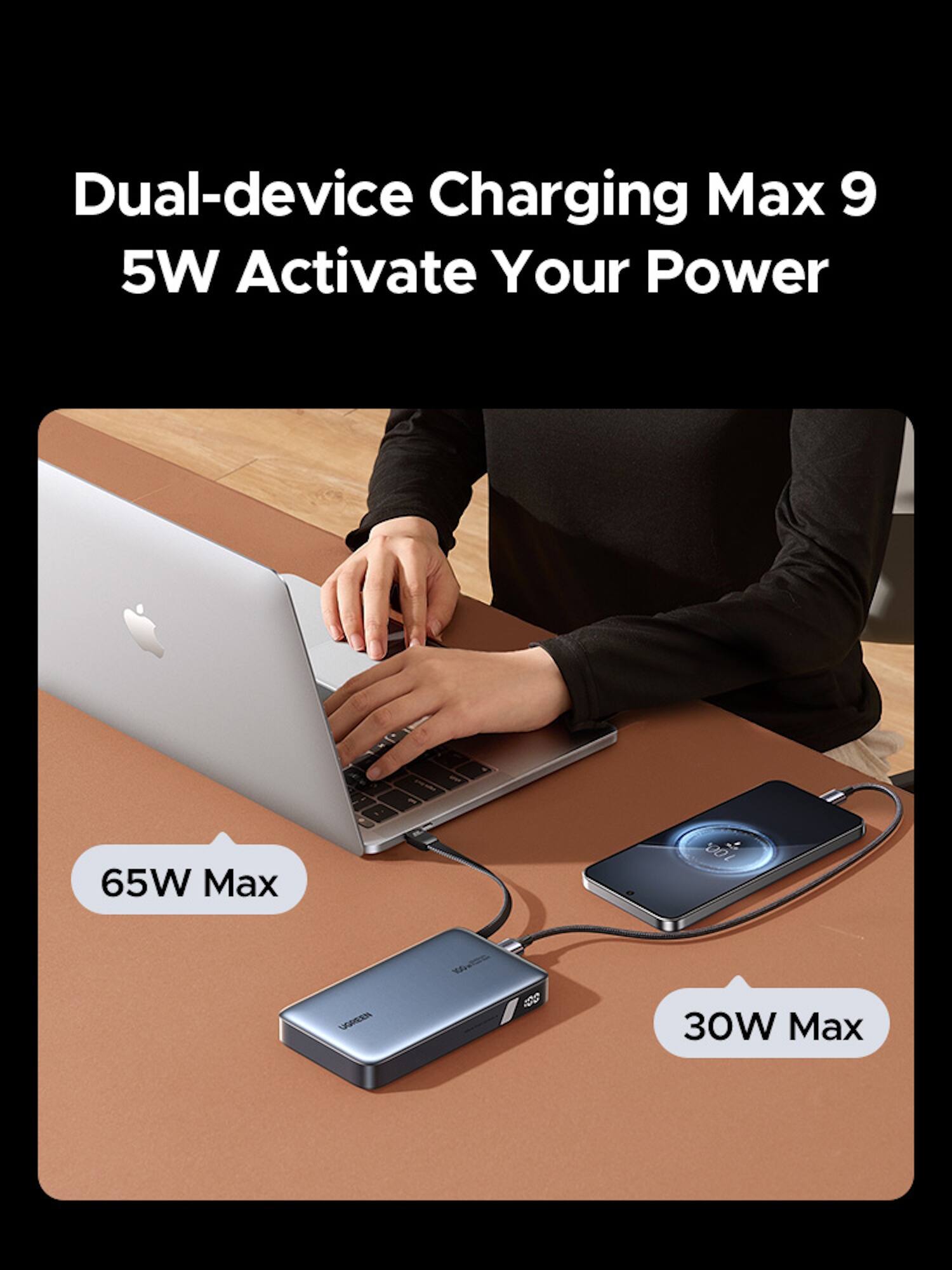 Dual-device Charging Max 9 5W Activate Your Power

65W Max

30W Max