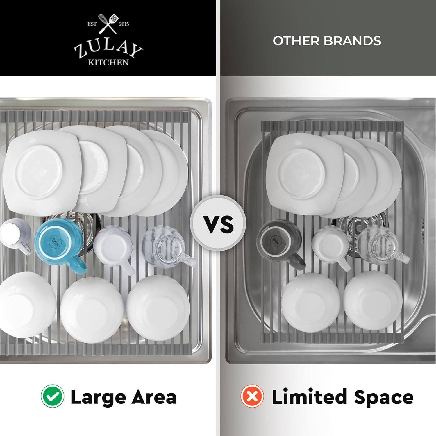 EST 2015  
ZULAY KITCHEN  

VS  

OTHER BRANDS  

Large Area  

Limited Space