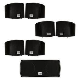 Acoustic Audio by Goldwood - AA321B and AA32CB Mountable Indoor Speakers Home Theater 7 Speaker Set - Black