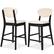 Front. Best Choice Products - Best Choice Products Set of 2 Counter-Height Bar Stools, Armless W/Upholstered Seat Cushion & Backrest - Black / Cream - Black/Cream.