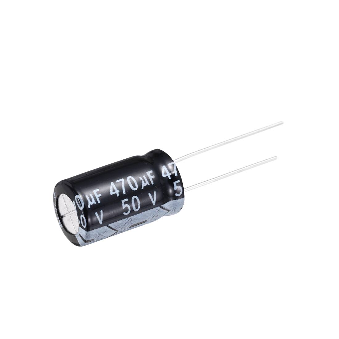 Alt View 2. Unique Bargains - 470uF 50V 10x17mm Electrolytic Capacitor, Radial Leads Aluminum, 18pcs, 105C High Temp for TVs, LCD Monitor, VCD - Black.