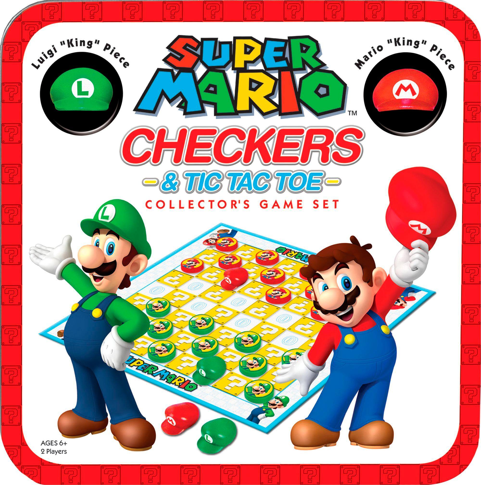 Front. Super Mario - Checkers & Tic Tac Toe Collector's Game Set Board Game - White/multicolor.