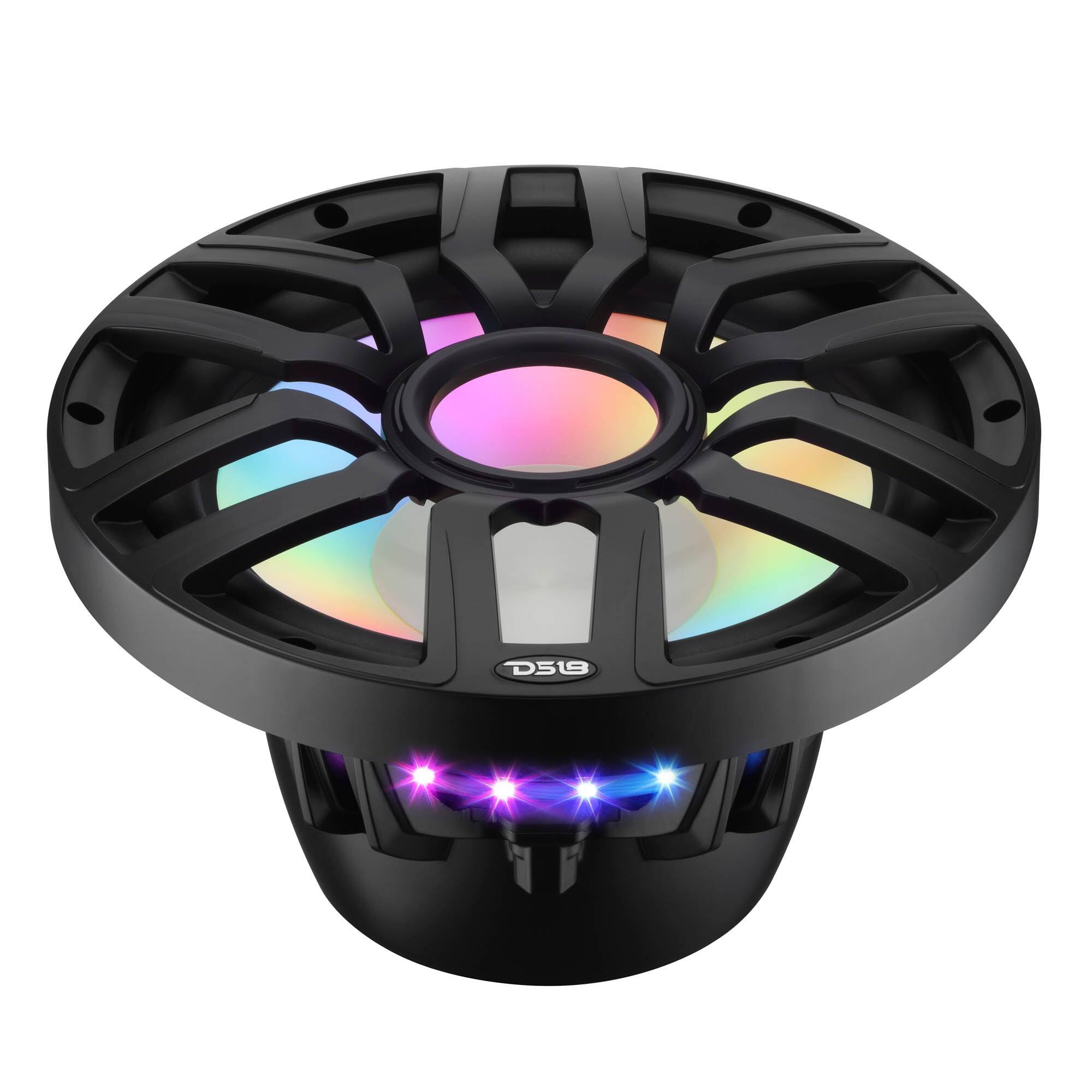 Angle. DS18 Audio - NXL-IQ 12" Subwoofer with Digital LED Lights, 600W RMS Single 4-Ohm - Black.