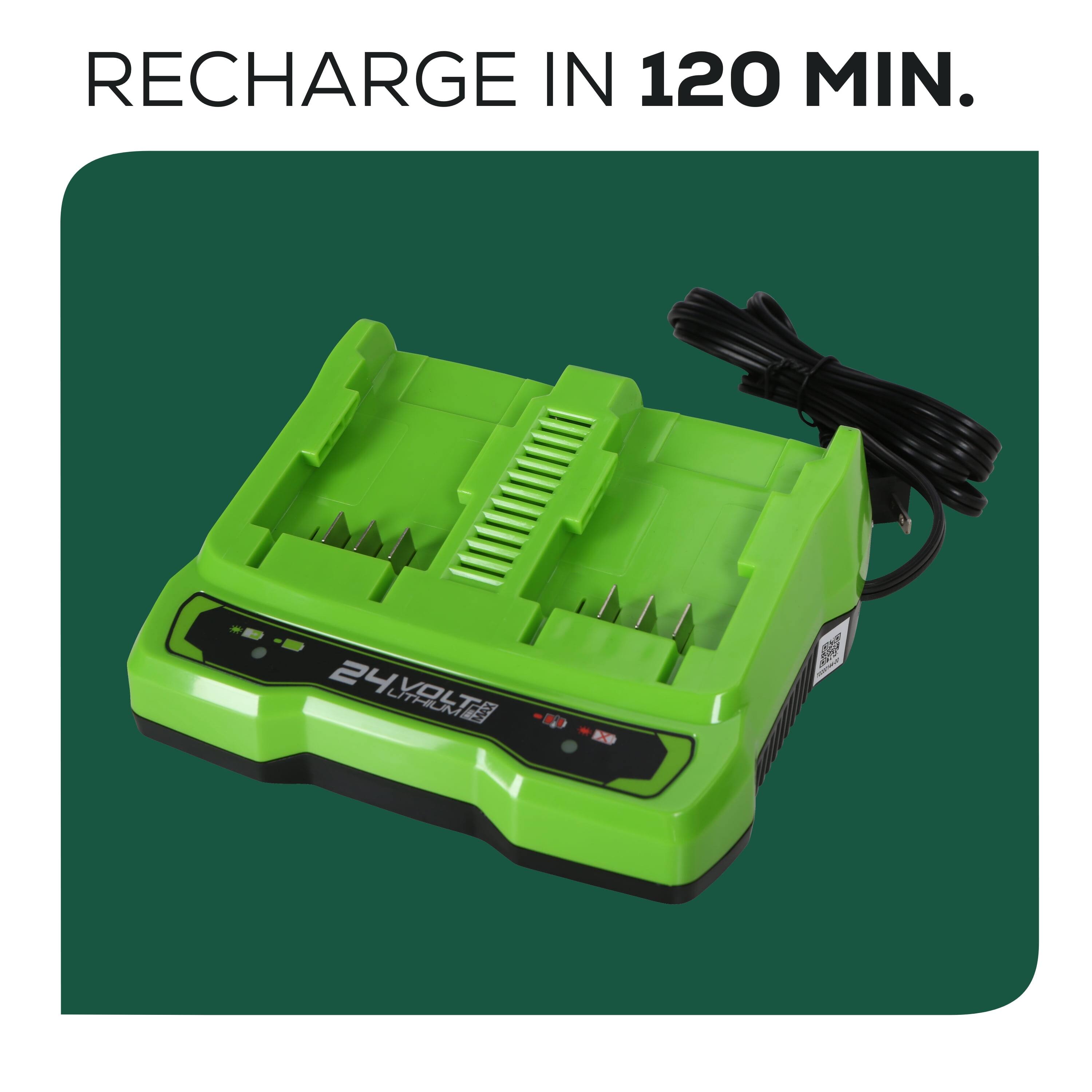 RECHARGE IN 120 MIN.  
24VOLT