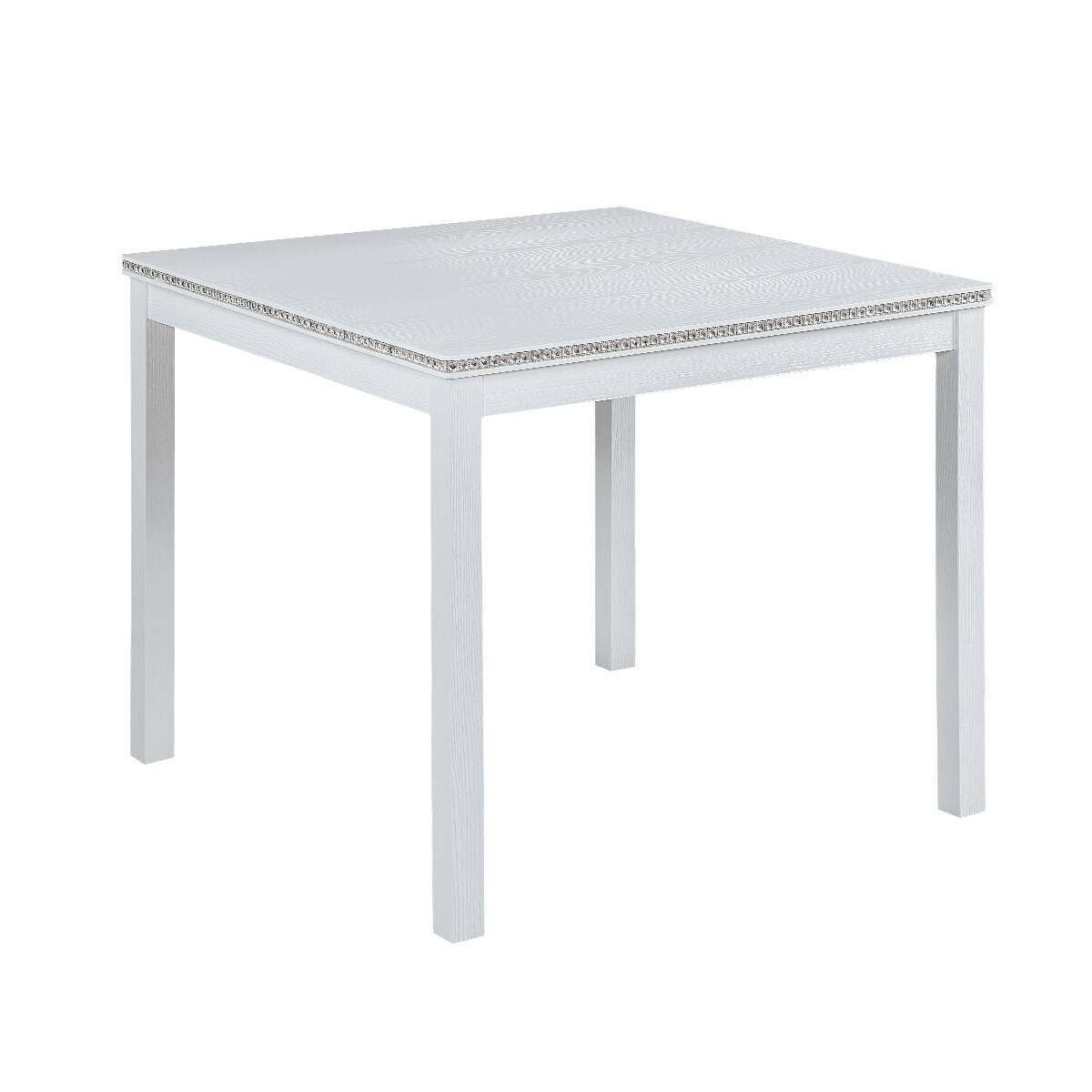 Alt View 6. Loheer - Loheer 5 Piece Dining Table Set, White Square Table with Upholstered Chairs for Four - White.