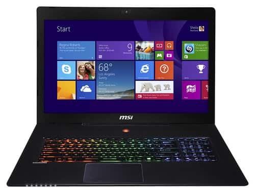 Front. MSI - Stealth-280 17.3" Laptop - Intel Core i7 - 16GB Memory - 1TB Hard Drive + 128GB Solid State Drive - Black.