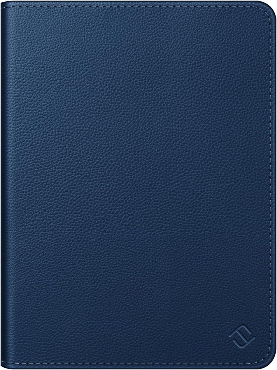Alt View 4. Fintie - Case for 7"/6.8" Kindle Paperwhite 12th/11th Gen & Kindle Colorsoft PU Leather Stand Cover Foldable Kickstand Hand Strap - Navy.