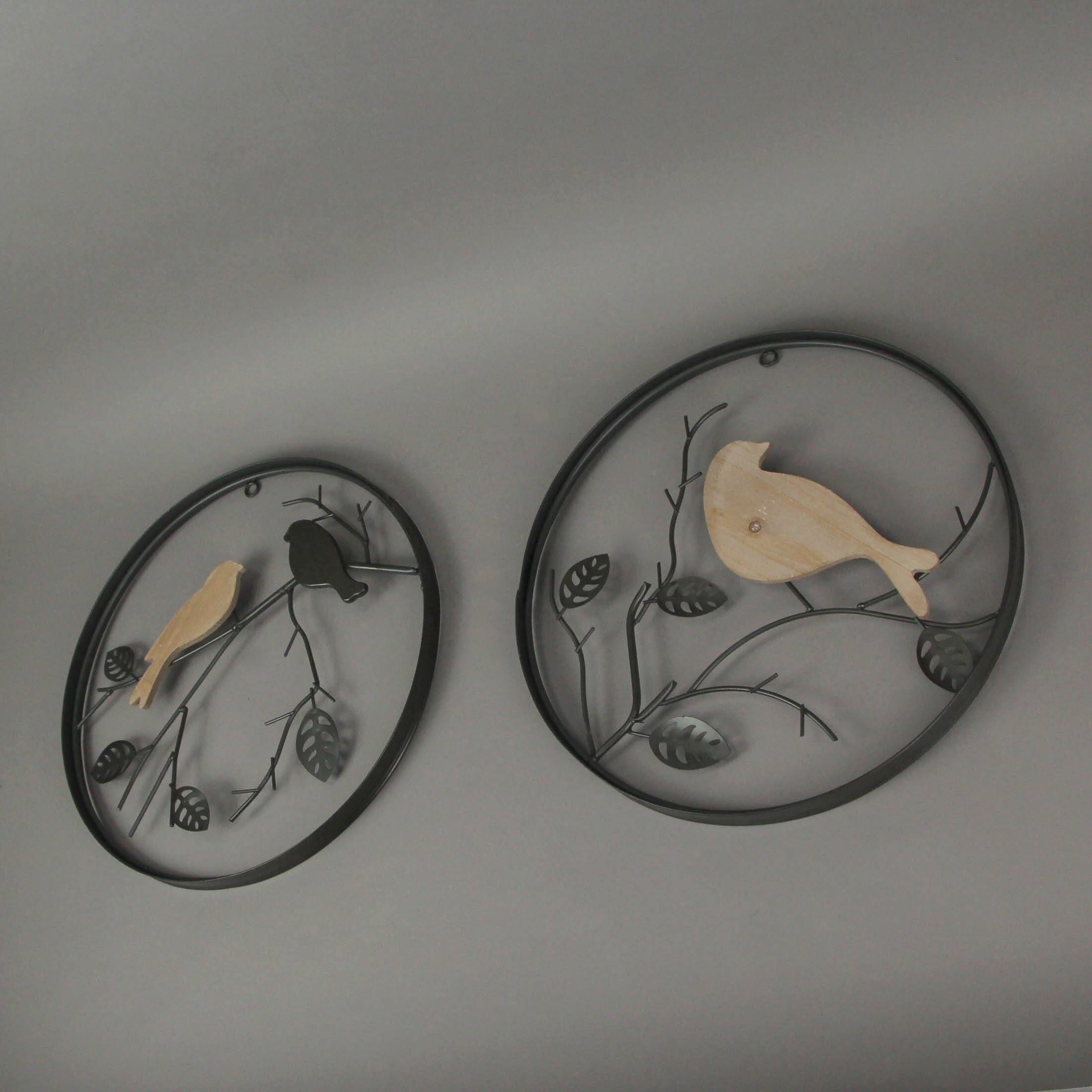 Alt View 4. Special T Imports - 15 in Metal Wood Birds On Branches Wall Hanging Sculpture Home Decor Art Set / 2 - Brown.