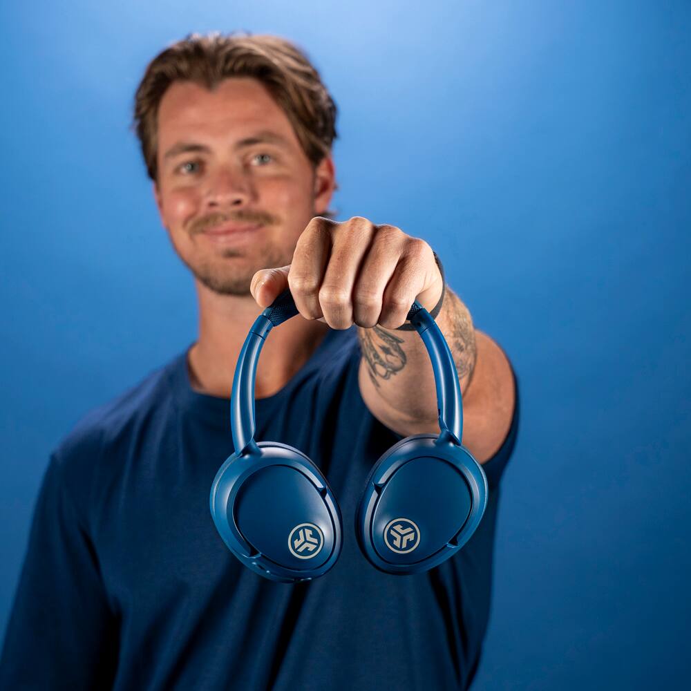 Alt View 8. JLab - JBuds Lux ANC Wireless Bluetooth Over-Ear Headphones with Active Noise Cancelling, Spatial Audio & 70+ Hour Battery - Navy.