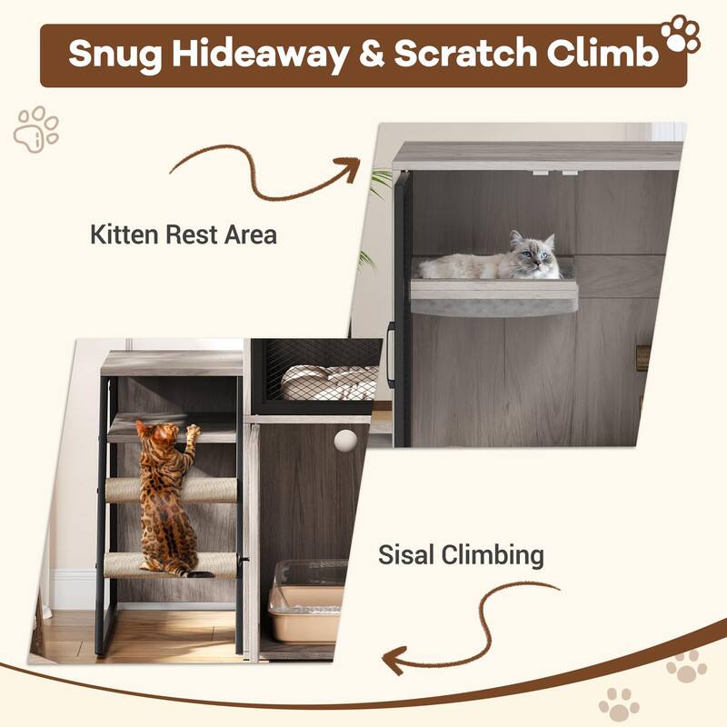 Snug Hideaway & Scratch Climb

- Kitten Rest Area
- Sisal Climbing
