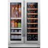 Ca'Lefort - 24 Inch Wine and Beverage Refrigerator, 3 Color LED, Dual Zone Wine Fridge,20 Bottles &60 Cans,Built-in Beverage Cooler - Stainless Steel