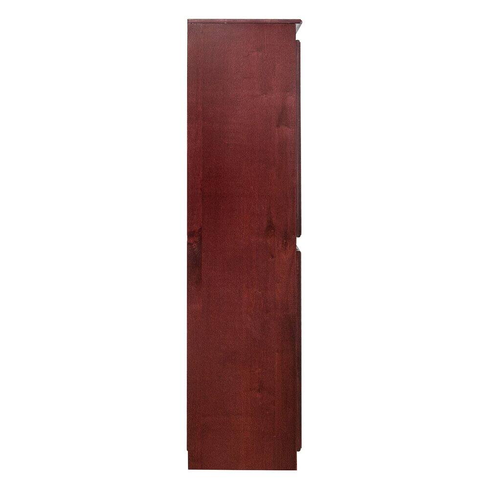 Alt View 2. Concepts in Wood - Multi use Storage Cabinet 5 Shelves Cherry Finish - Red.