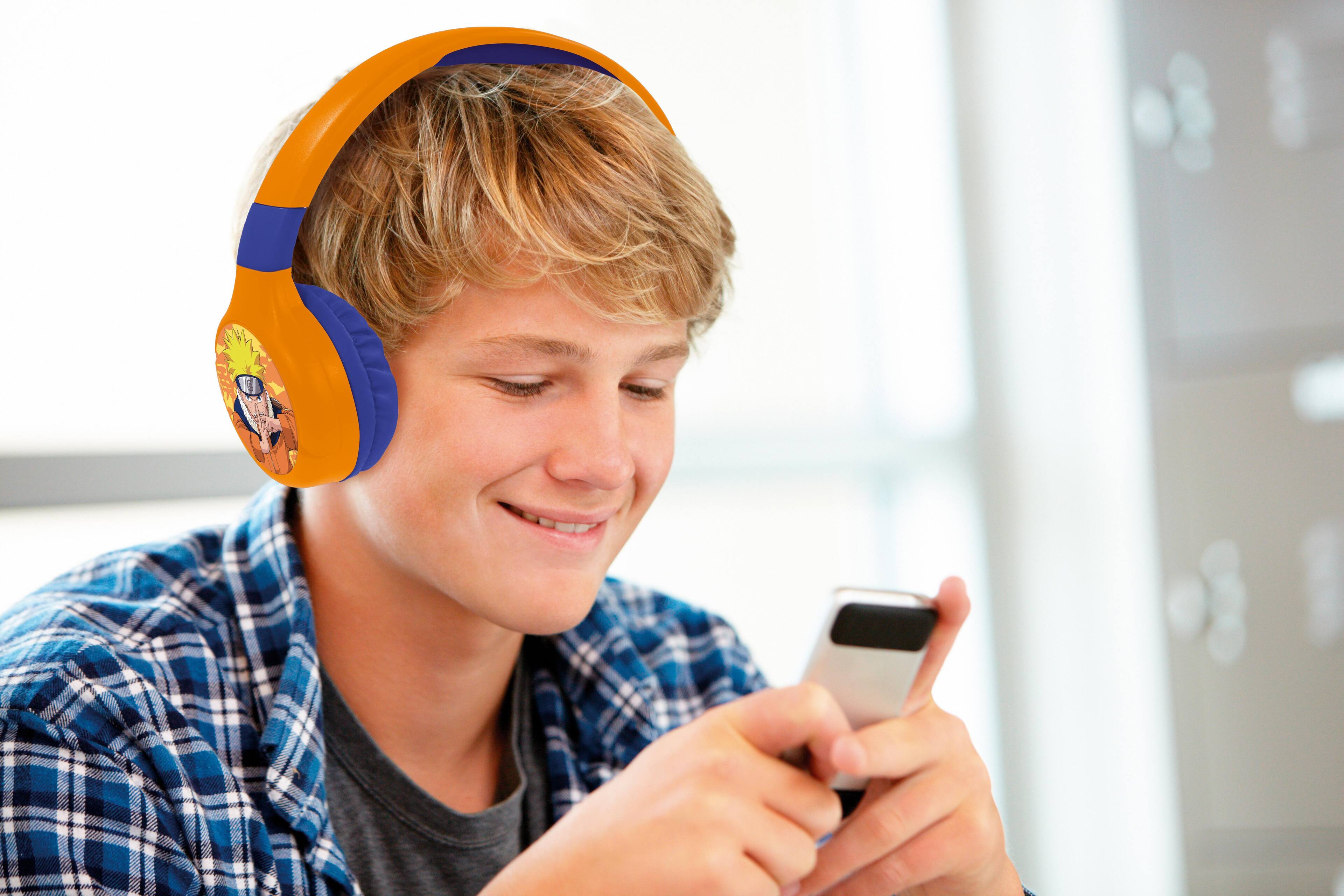 Alt View 4. Lexibook - Naruto 2-in-1 Bluetooth Foldable Headphones with Safe Volume for Kids.