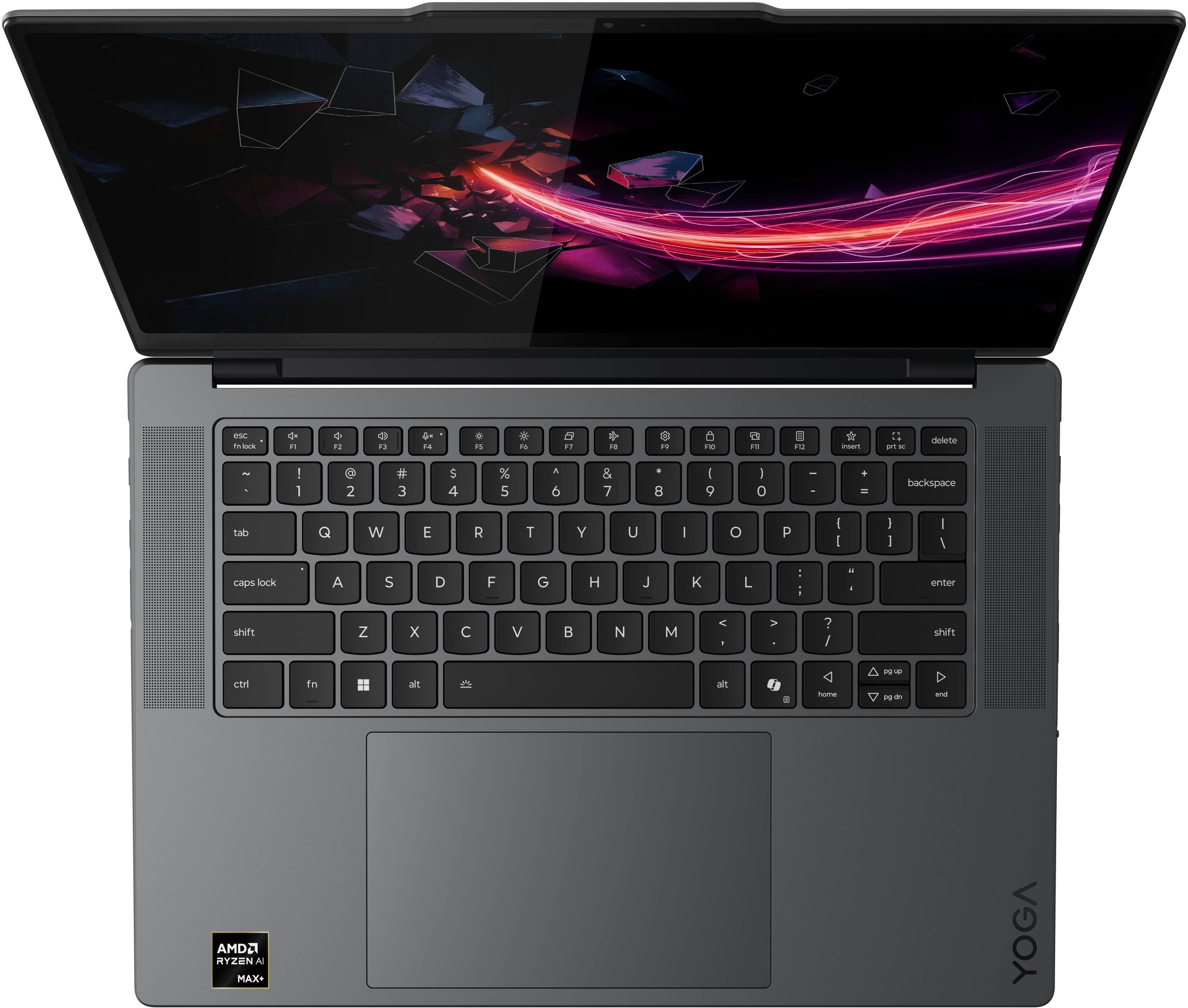 11:20 en LOCK
alm F1
+ F2
CD 11.1
OX F4
* ES
04 FA
F7
m
PM
10
vo en
12
* insert
prt Sell
delete
! 1
2
3
$ 4
% 5
^ 6
& 7
8
( 9
) 0
- -
+
backspace
tab
W
E
R
T
Y
U
I
O
P
[ I
] I
I /
caps lock
A
S
D
F
G
H
J
K
L
.. :
.. a
enter
shift
Z
X
C
V
B
N
M
< >
? /
shift
ctrl
fn
alt
alt
f
at
hame
... - 0g de
and
AMD Ryzen 7 MAX+
YOGA