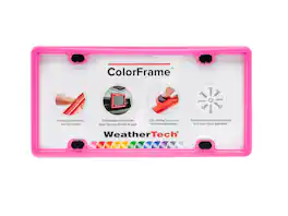 WeatherTech - ColorFrame | License Plate Frame with Multi-Flex Gasket and Stainless Steel Hardware - Hot Pink